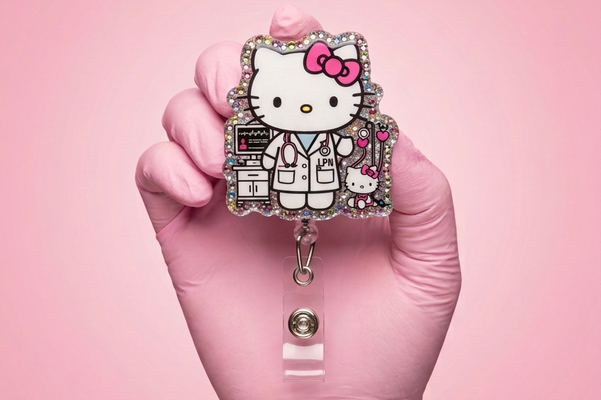 NICU Hello Kitty Badge