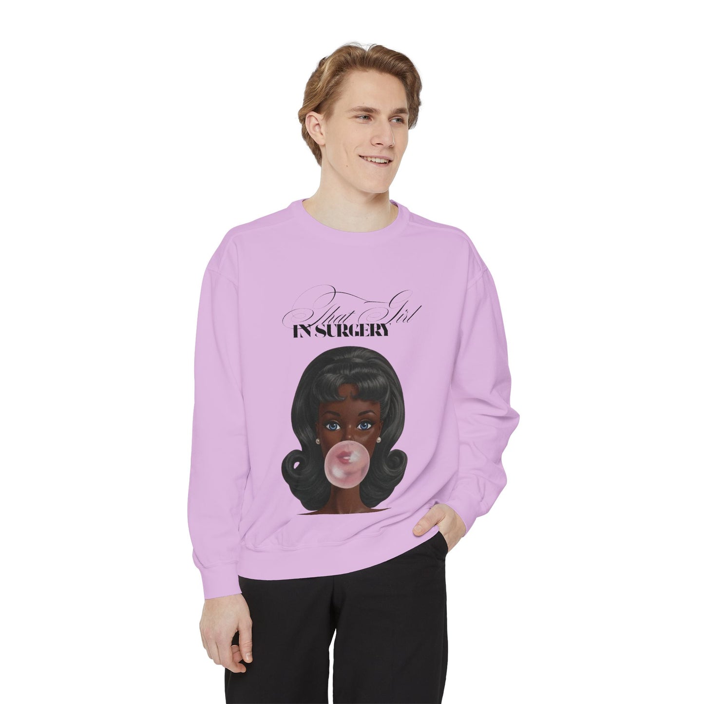 Bubblegum Babe Sweatshirt — Vintage “That Girl In Surgery ” Graphic