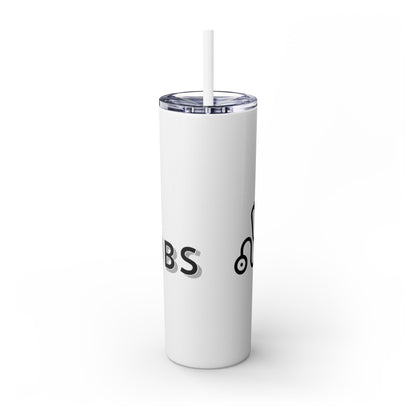 Flyscrubs Skinny Tumbler with Straw, 20oz