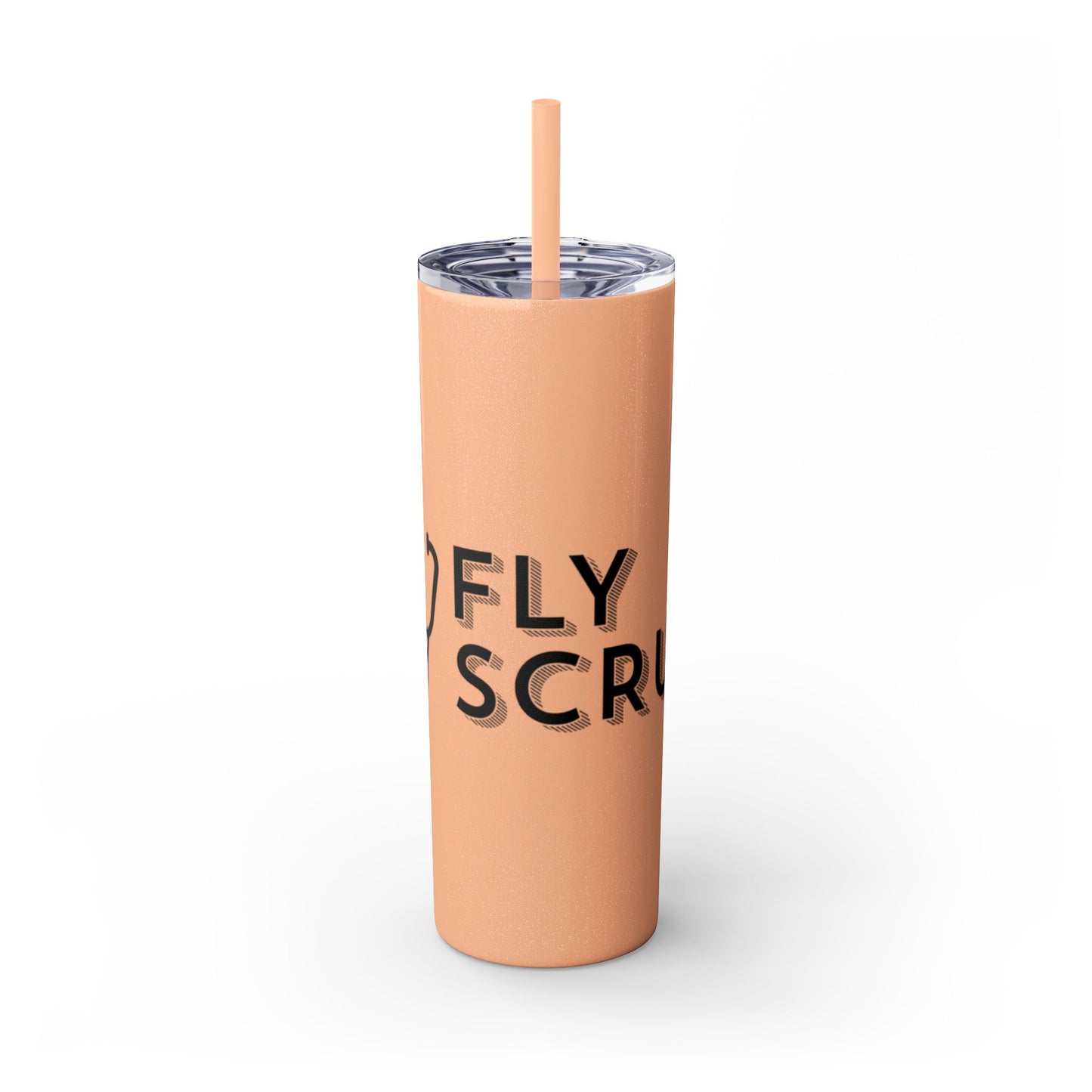 Flyscrubs Skinny Tumbler with Straw, 20oz