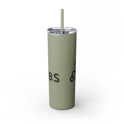 Flyscrubs Skinny Tumbler with Straw, 20oz