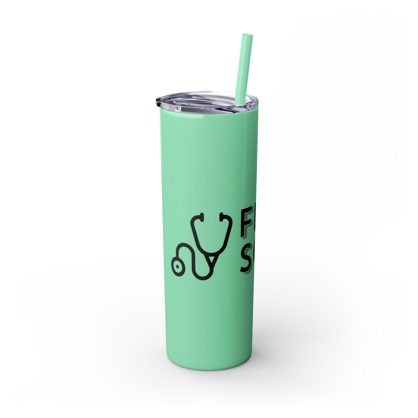 Flyscrubs Skinny Tumbler with Straw, 20oz