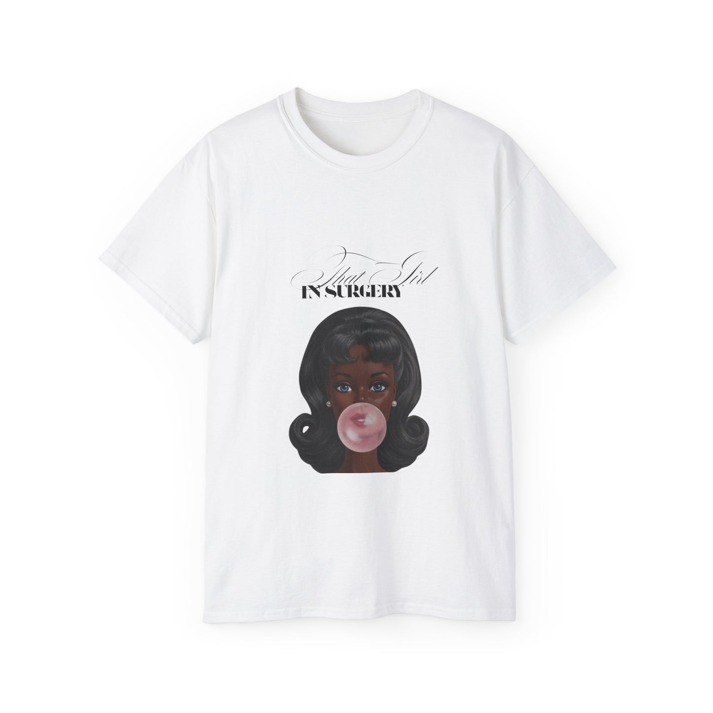 Vintage Bubblegum Barbie Tee — "That Girl in Surgery" Graphic T-Shirt