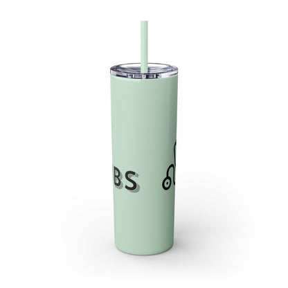 Flyscrubs Skinny Tumbler with Straw, 20oz