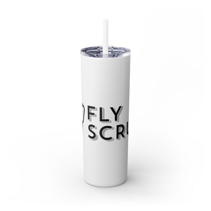 Flyscrubs Skinny Tumbler with Straw, 20oz