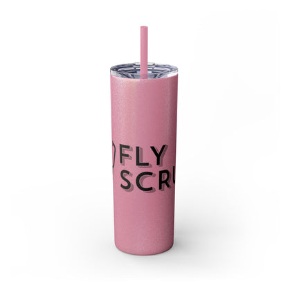 Flyscrubs Skinny Tumbler with Straw, 20oz