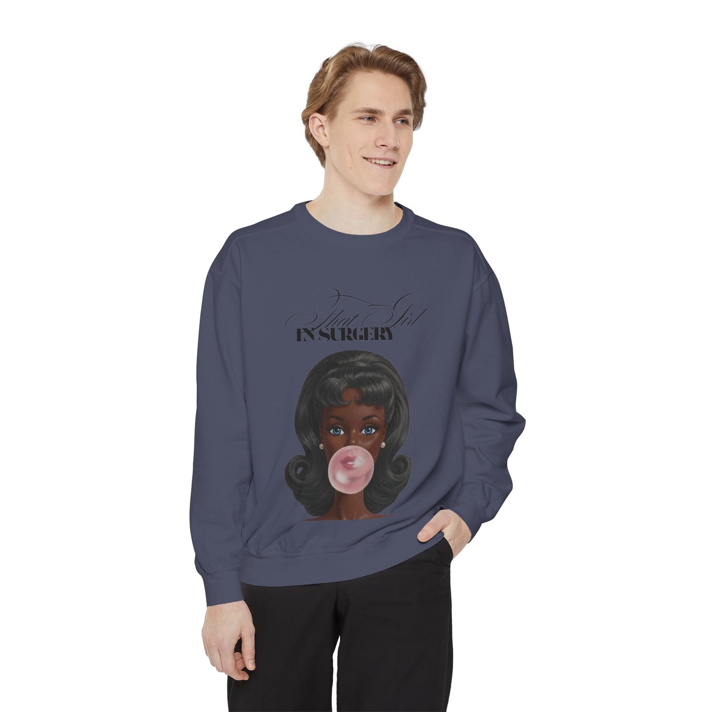 Bubblegum Babe Sweatshirt — Vintage “That Girl In Surgery ” Graphic