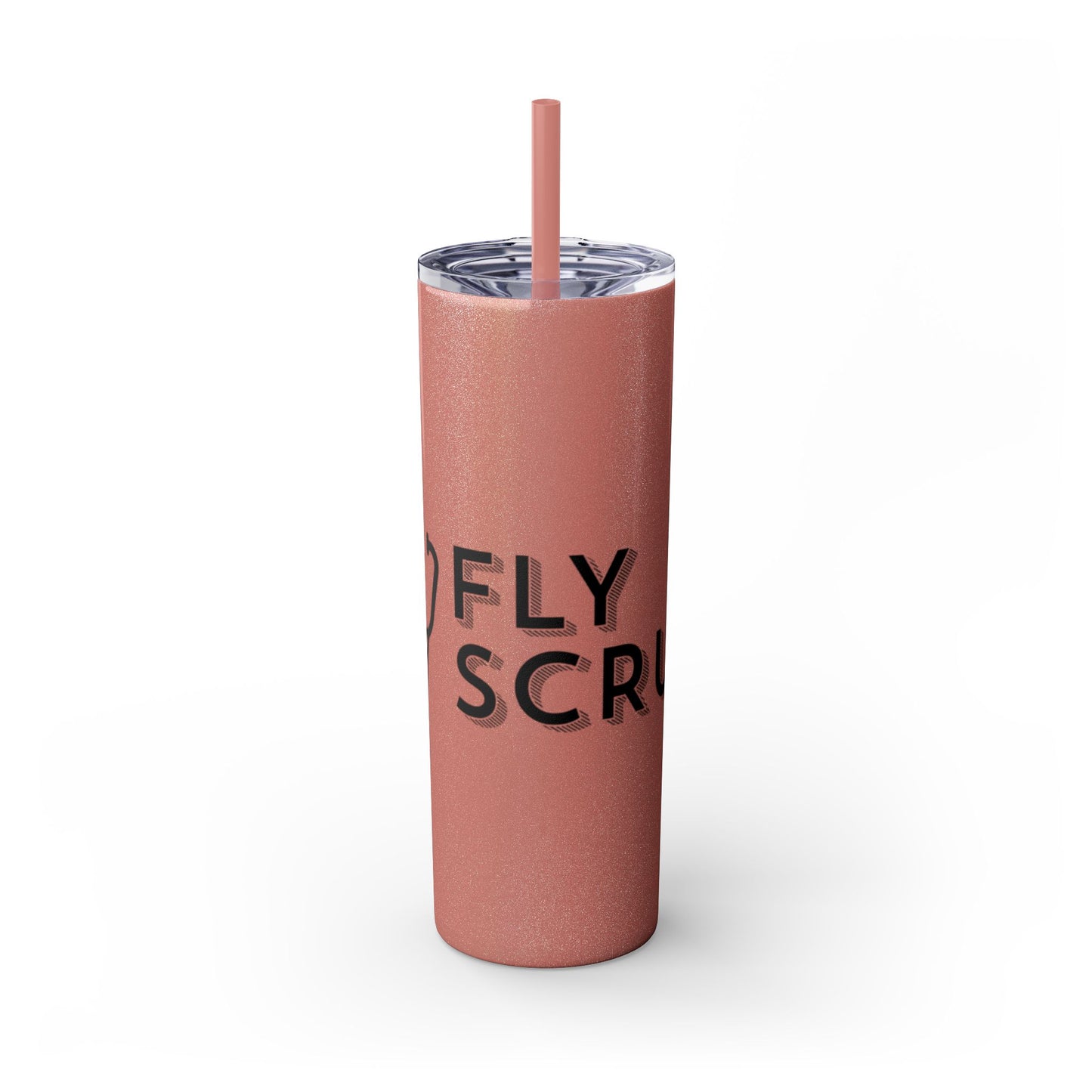 Flyscrubs Skinny Tumbler with Straw, 20oz