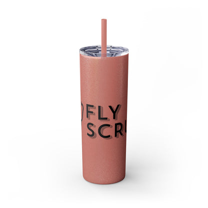 Flyscrubs Skinny Tumbler with Straw, 20oz