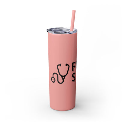 Flyscrubs Skinny Tumbler with Straw, 20oz