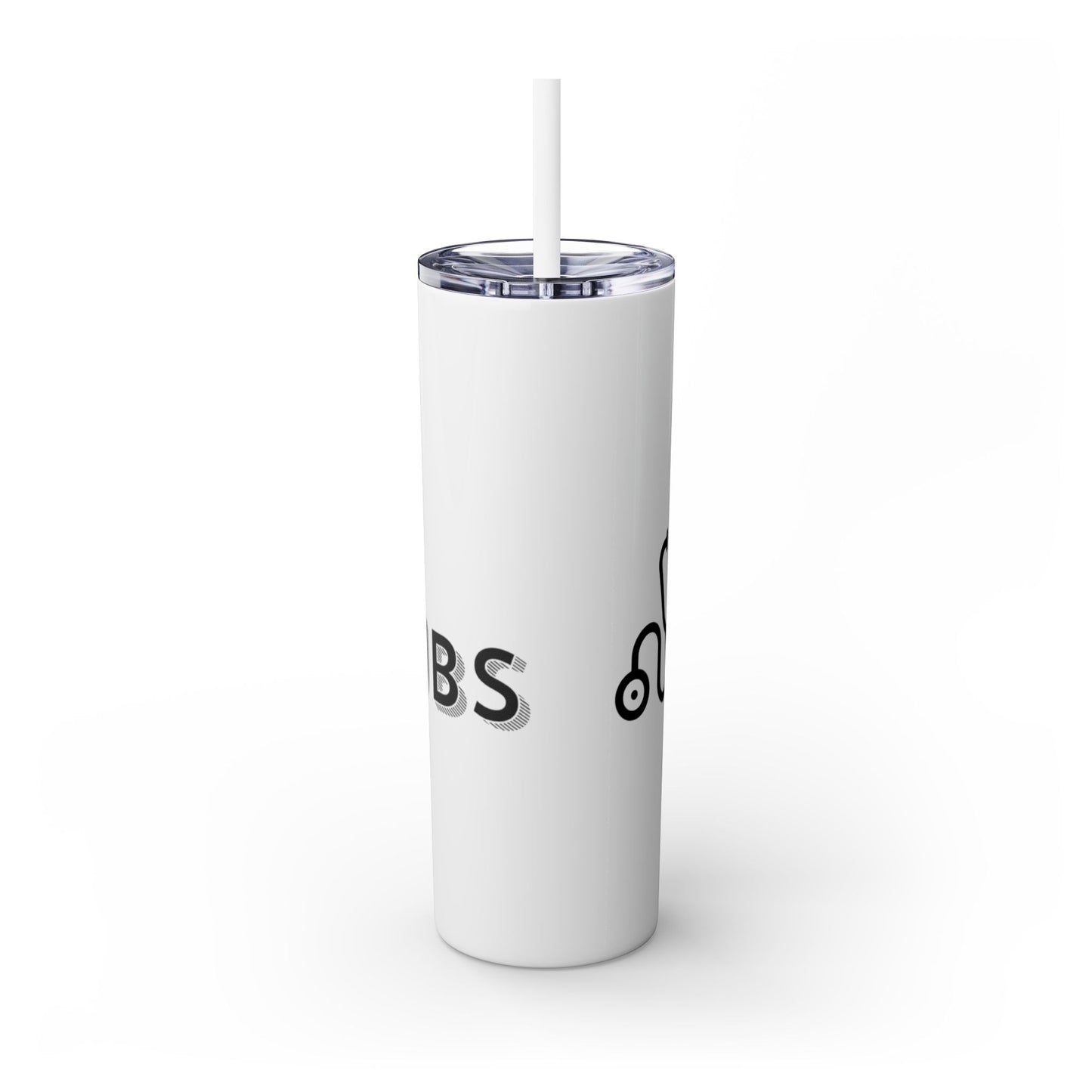 Flyscrubs Skinny Tumbler with Straw, 20oz