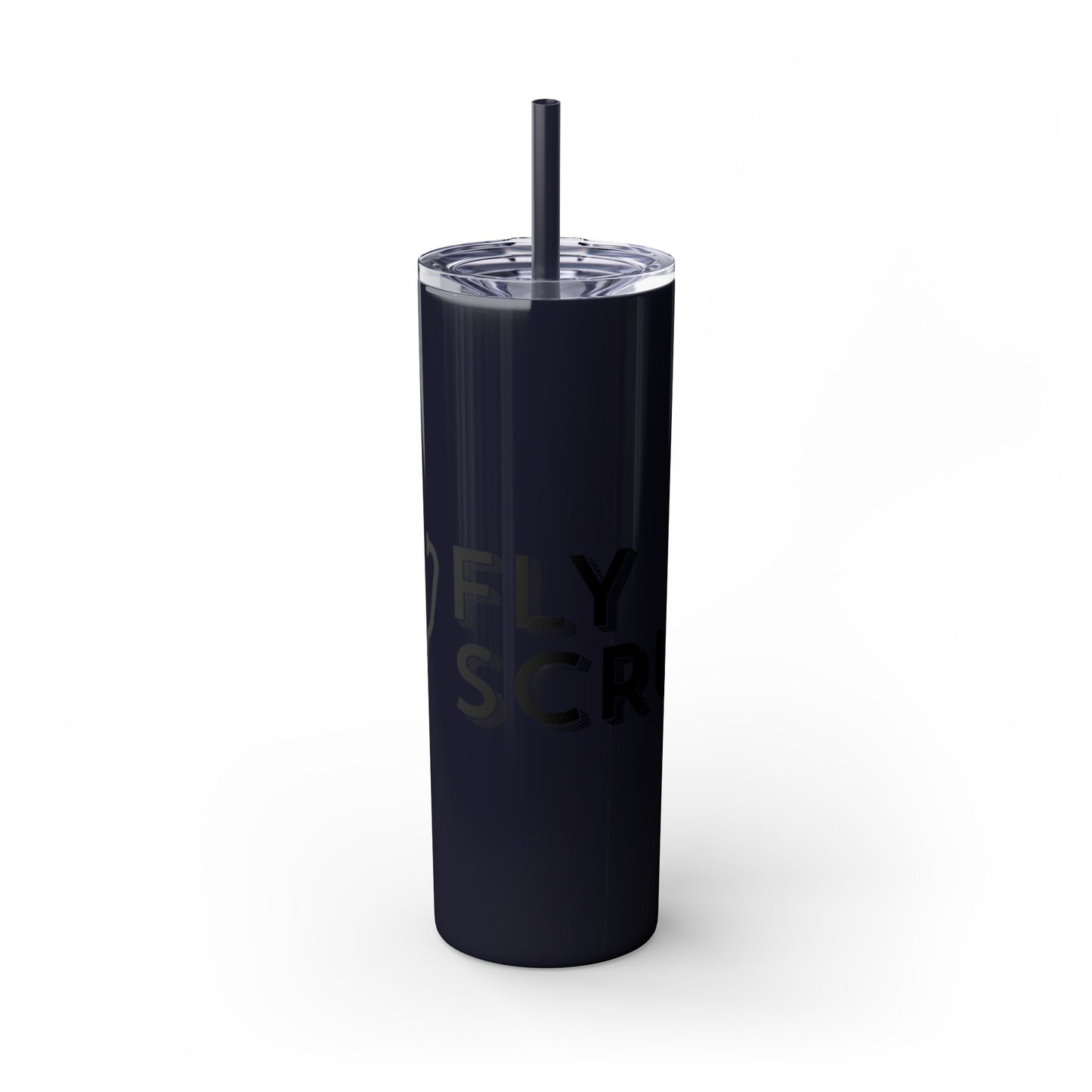Flyscrubs Skinny Tumbler with Straw, 20oz