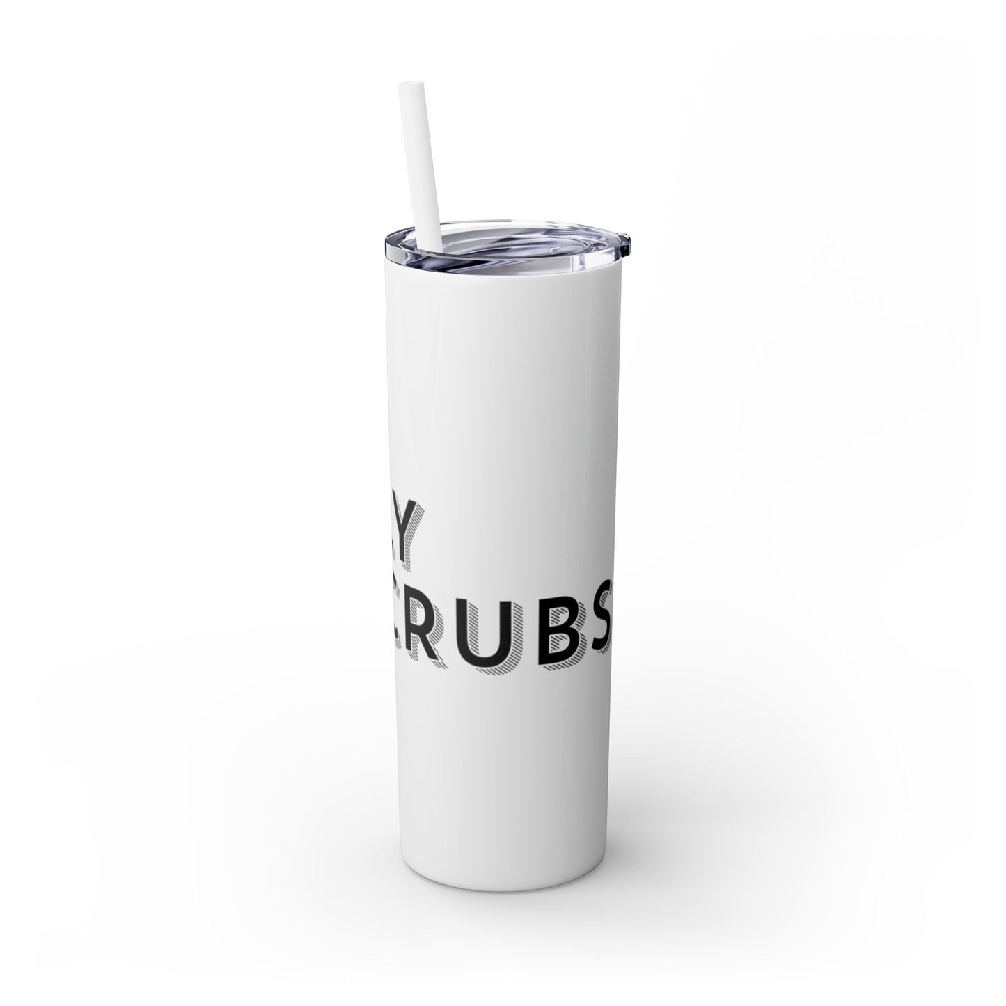 Flyscrubs Skinny Tumbler with Straw, 20oz