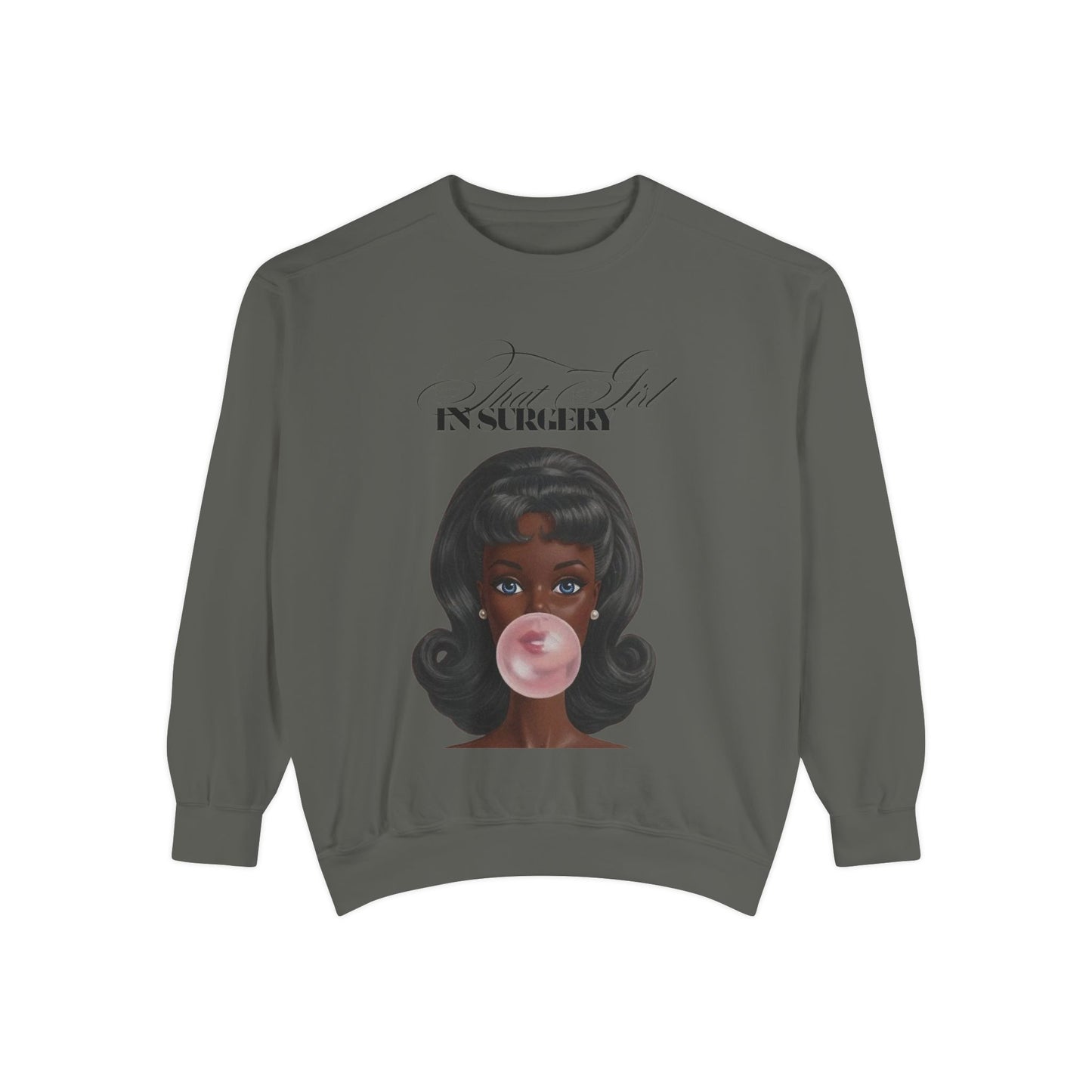 Bubblegum Babe Sweatshirt — Vintage “That Girl In Surgery ” Graphic