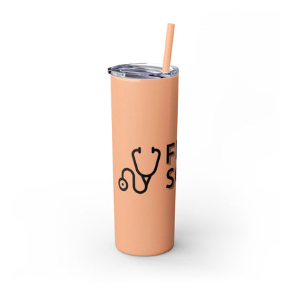 Flyscrubs Skinny Tumbler with Straw, 20oz