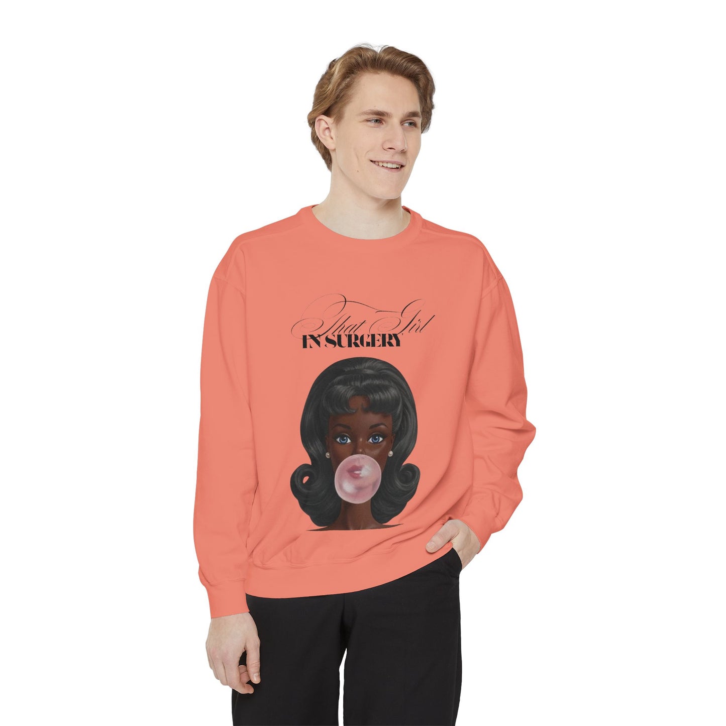 Bubblegum Babe Sweatshirt — Vintage “That Girl In Surgery ” Graphic