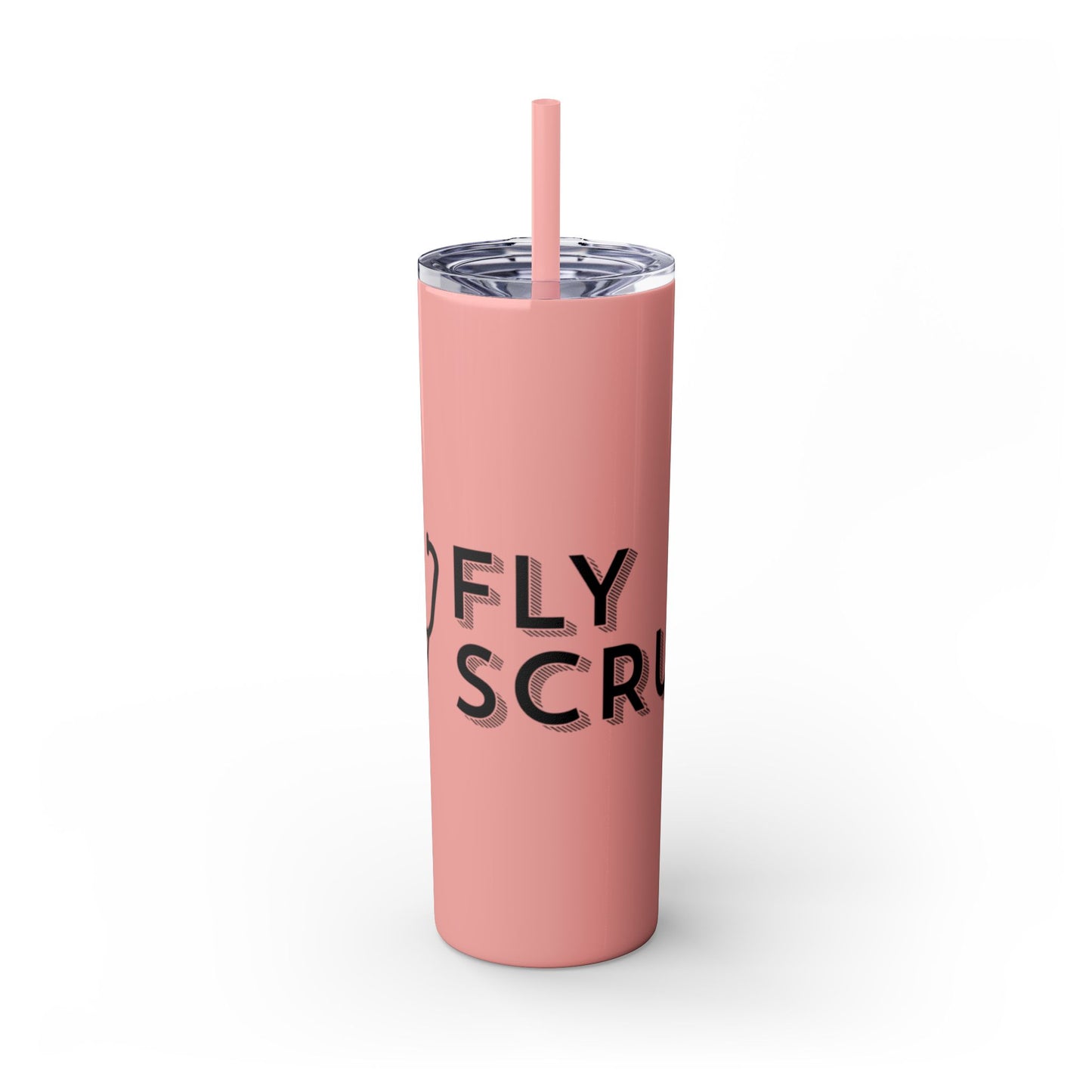 Flyscrubs Skinny Tumbler with Straw, 20oz