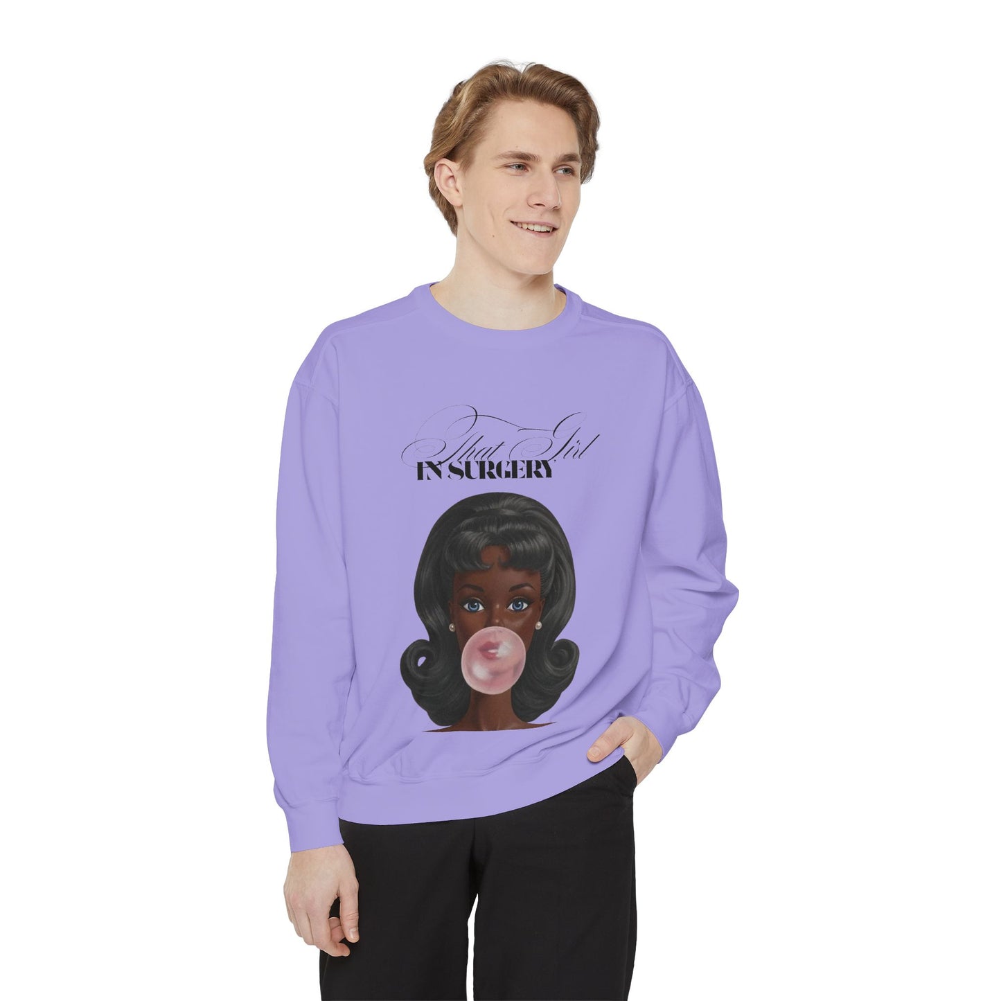 Bubblegum Babe Sweatshirt — Vintage “That Girl In Surgery ” Graphic