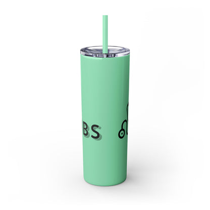 Flyscrubs Skinny Tumbler with Straw, 20oz