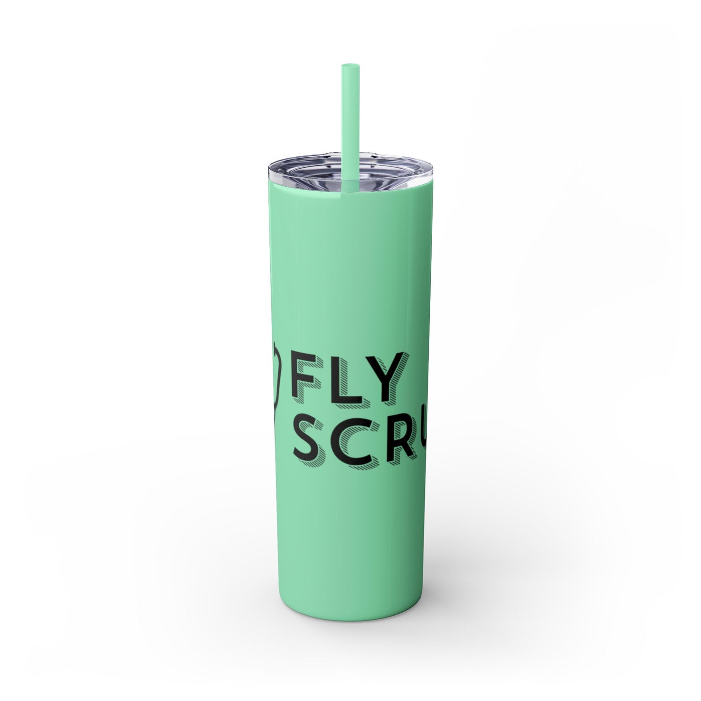 Flyscrubs Skinny Tumbler with Straw, 20oz