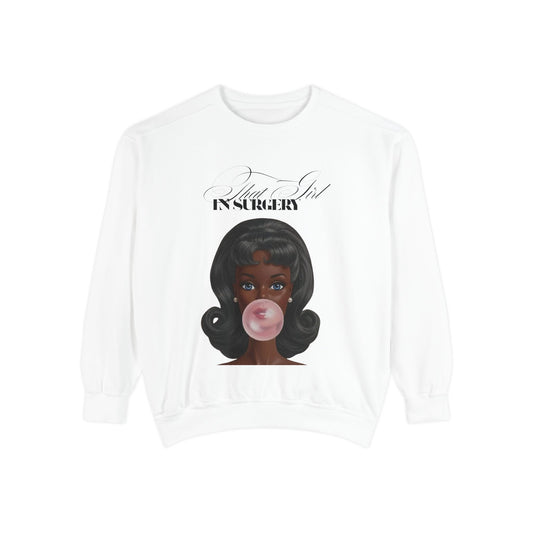 Bubblegum Babe Sweatshirt — Vintage “That Girl In Surgery ” Graphic