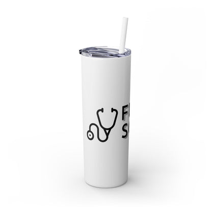 Flyscrubs Skinny Tumbler with Straw, 20oz