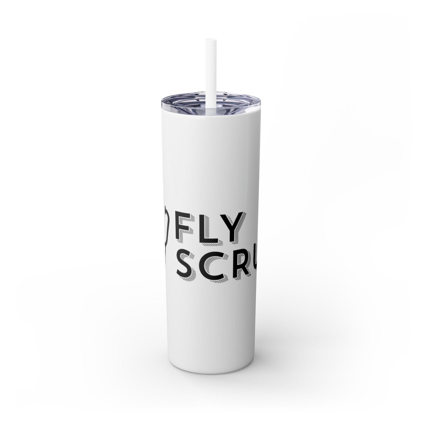 Flyscrubs Skinny Tumbler with Straw, 20oz
