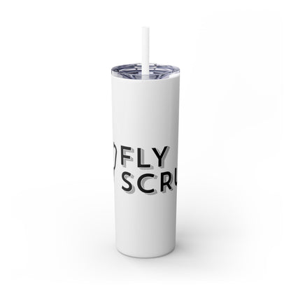 Flyscrubs Skinny Tumbler with Straw, 20oz