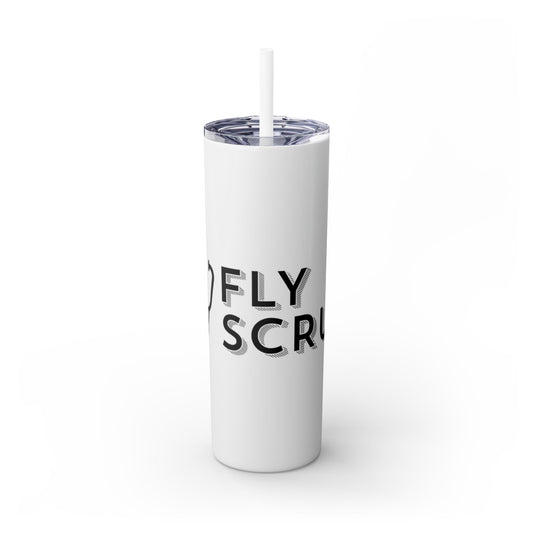 Flyscrubs Skinny Tumbler with Straw, 20oz