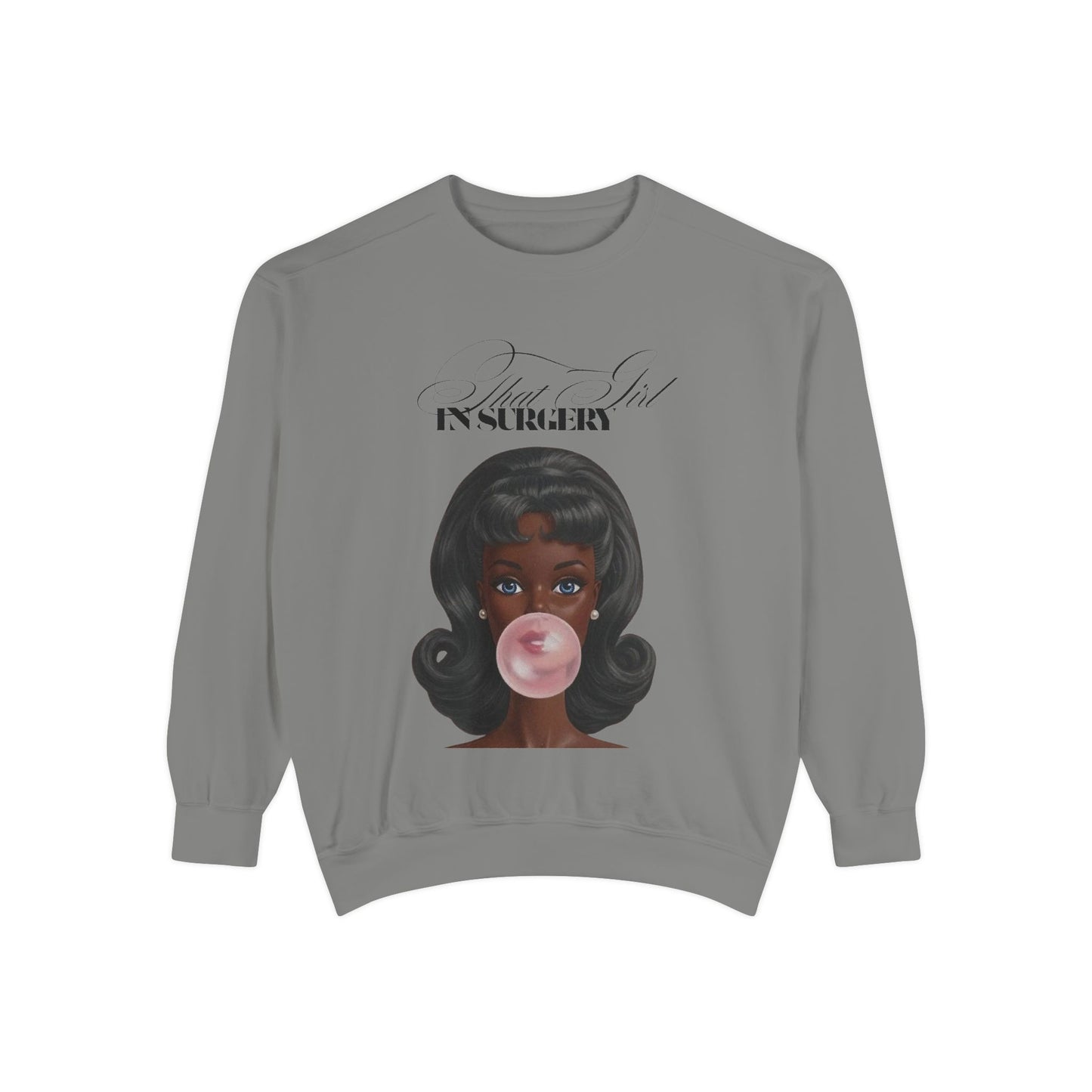 Bubblegum Babe Sweatshirt — Vintage “That Girl In Surgery ” Graphic