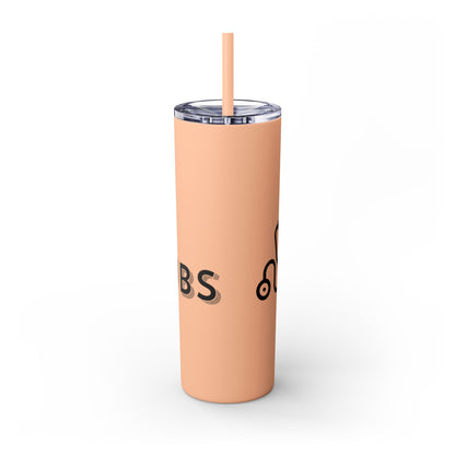 Flyscrubs Skinny Tumbler with Straw, 20oz
