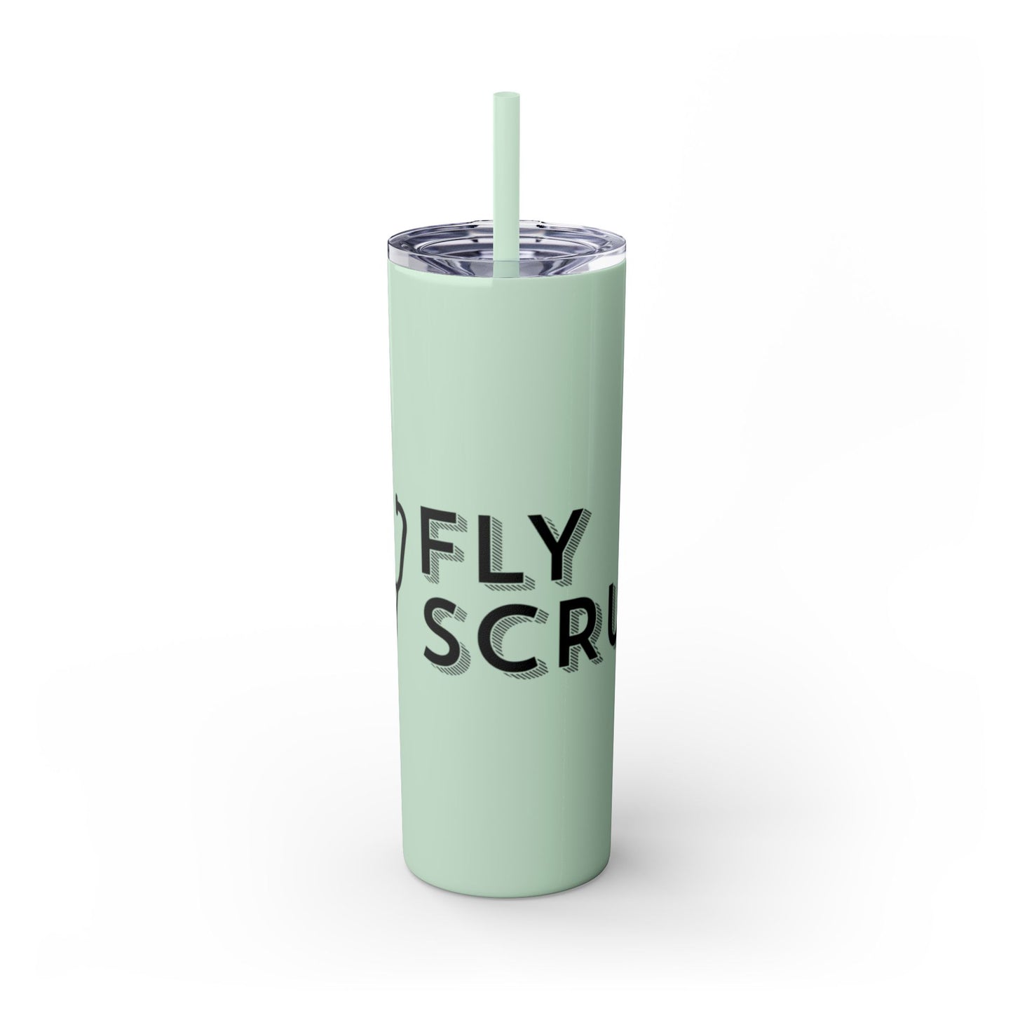 Flyscrubs Skinny Tumbler with Straw, 20oz