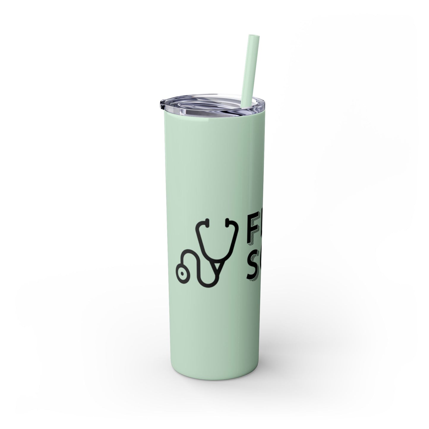 Flyscrubs Skinny Tumbler with Straw, 20oz