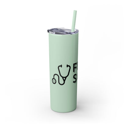 Flyscrubs Skinny Tumbler with Straw, 20oz