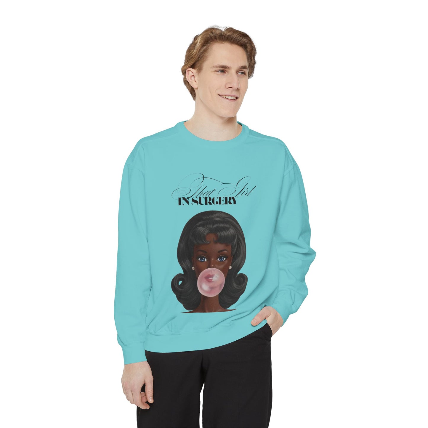 Bubblegum Babe Sweatshirt — Vintage “That Girl In Surgery ” Graphic
