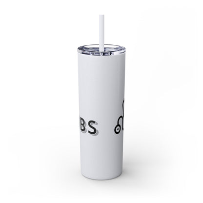 Flyscrubs Skinny Tumbler with Straw, 20oz