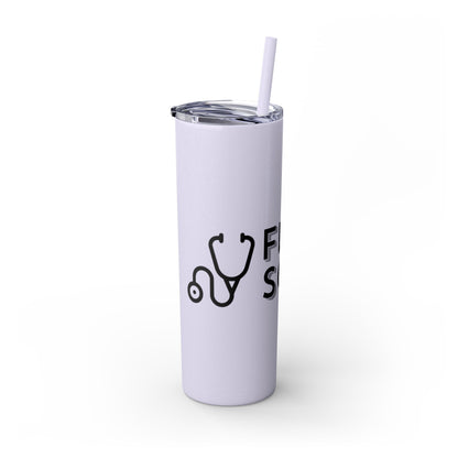 Flyscrubs Skinny Tumbler with Straw, 20oz