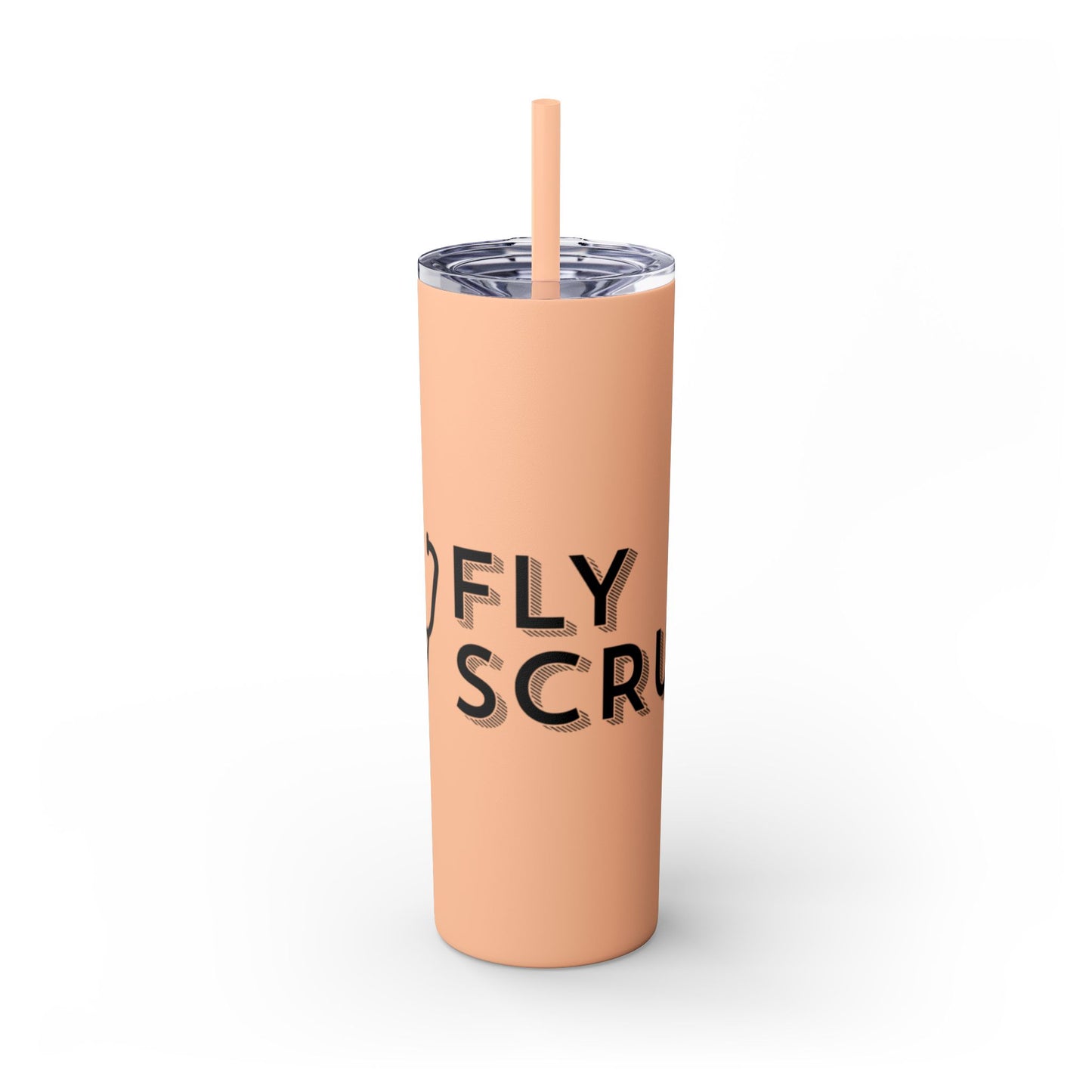 Flyscrubs Skinny Tumbler with Straw, 20oz