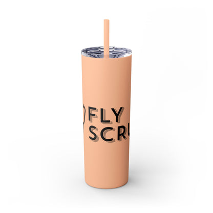 Flyscrubs Skinny Tumbler with Straw, 20oz
