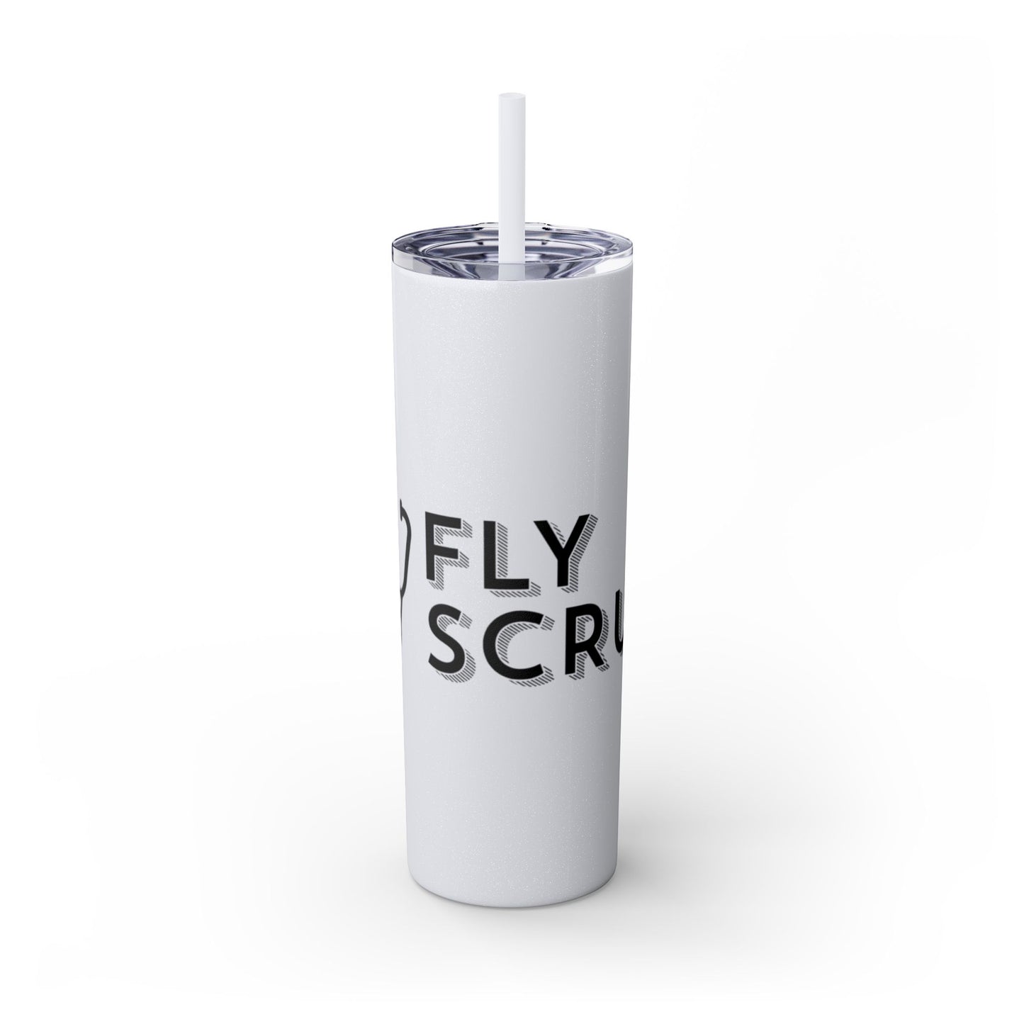 Flyscrubs Skinny Tumbler with Straw, 20oz