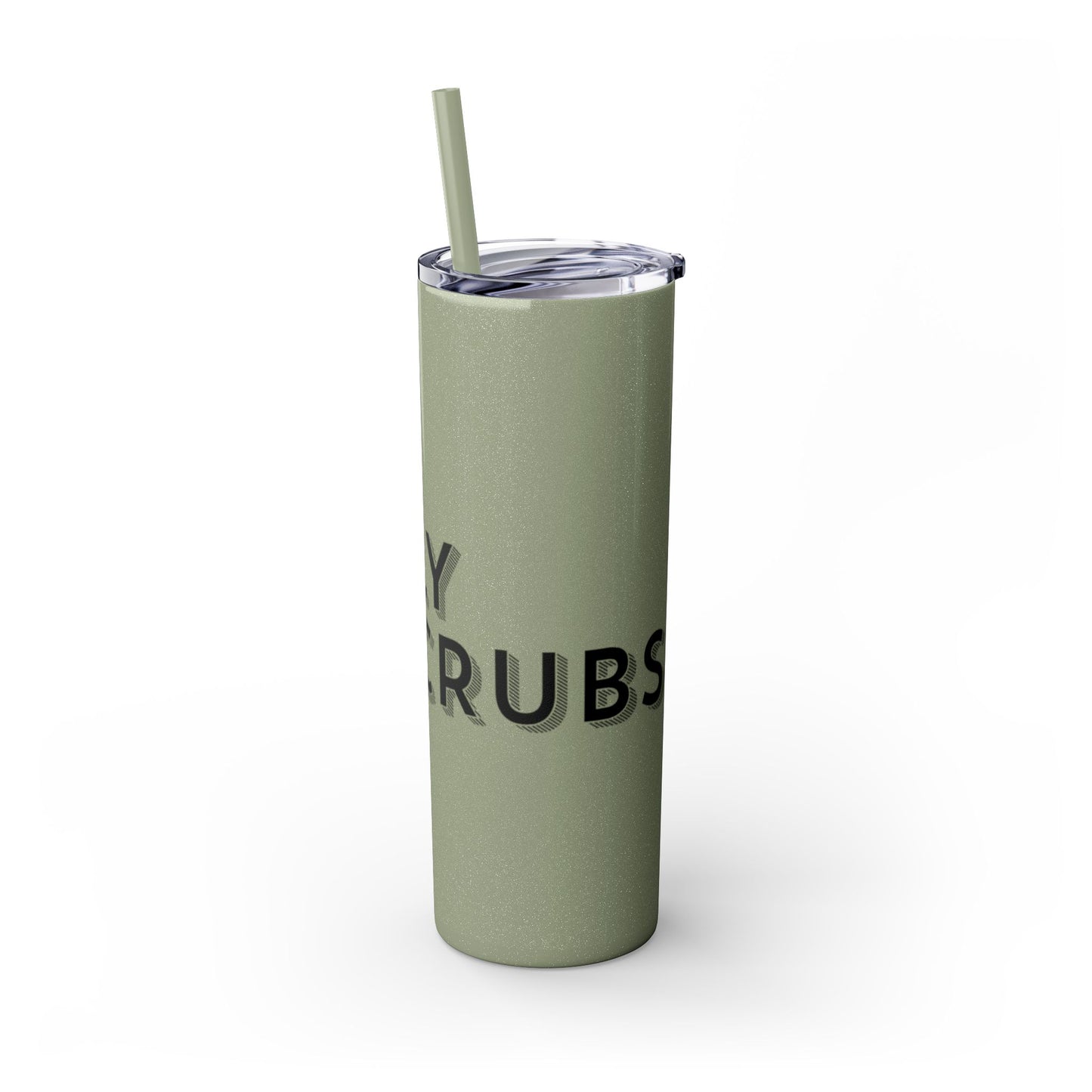 Flyscrubs Skinny Tumbler with Straw, 20oz