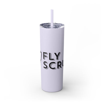 Flyscrubs Skinny Tumbler with Straw, 20oz