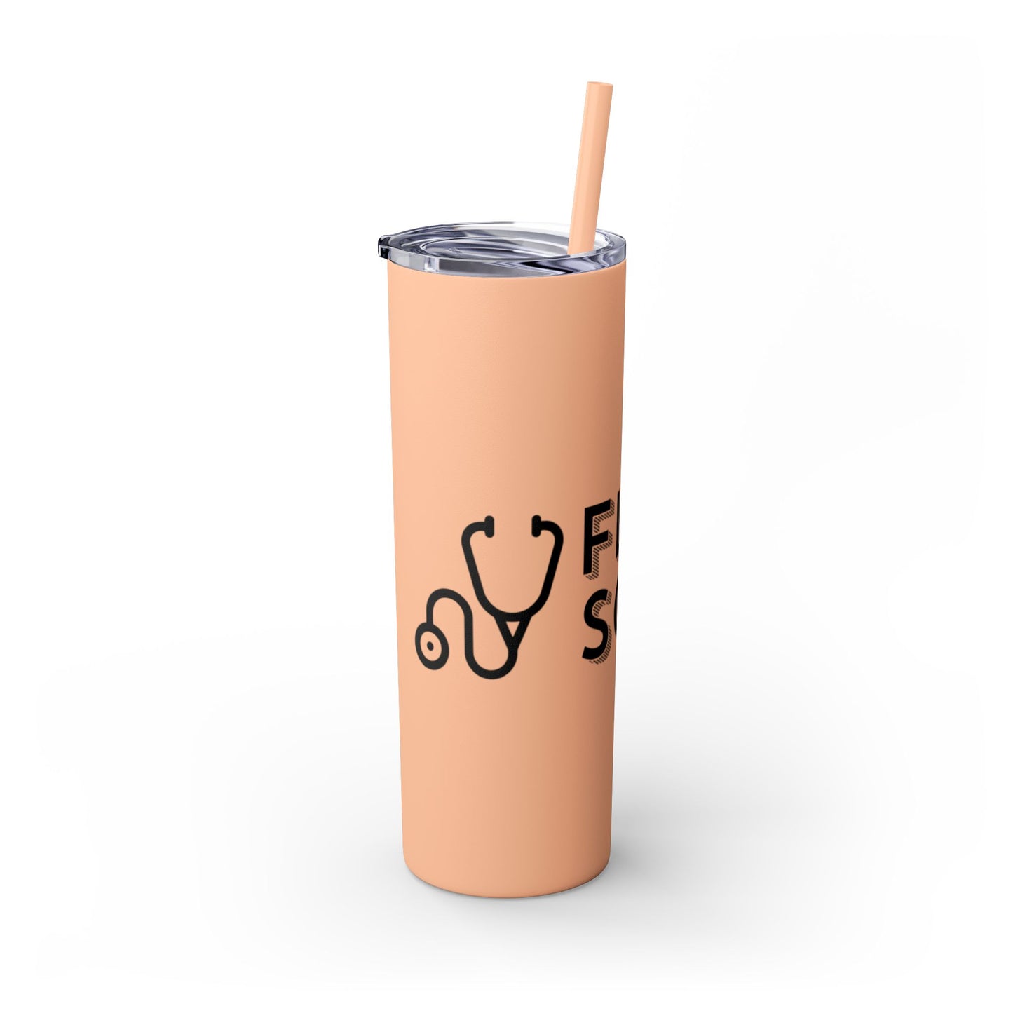 Flyscrubs Skinny Tumbler with Straw, 20oz