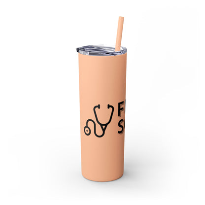 Flyscrubs Skinny Tumbler with Straw, 20oz