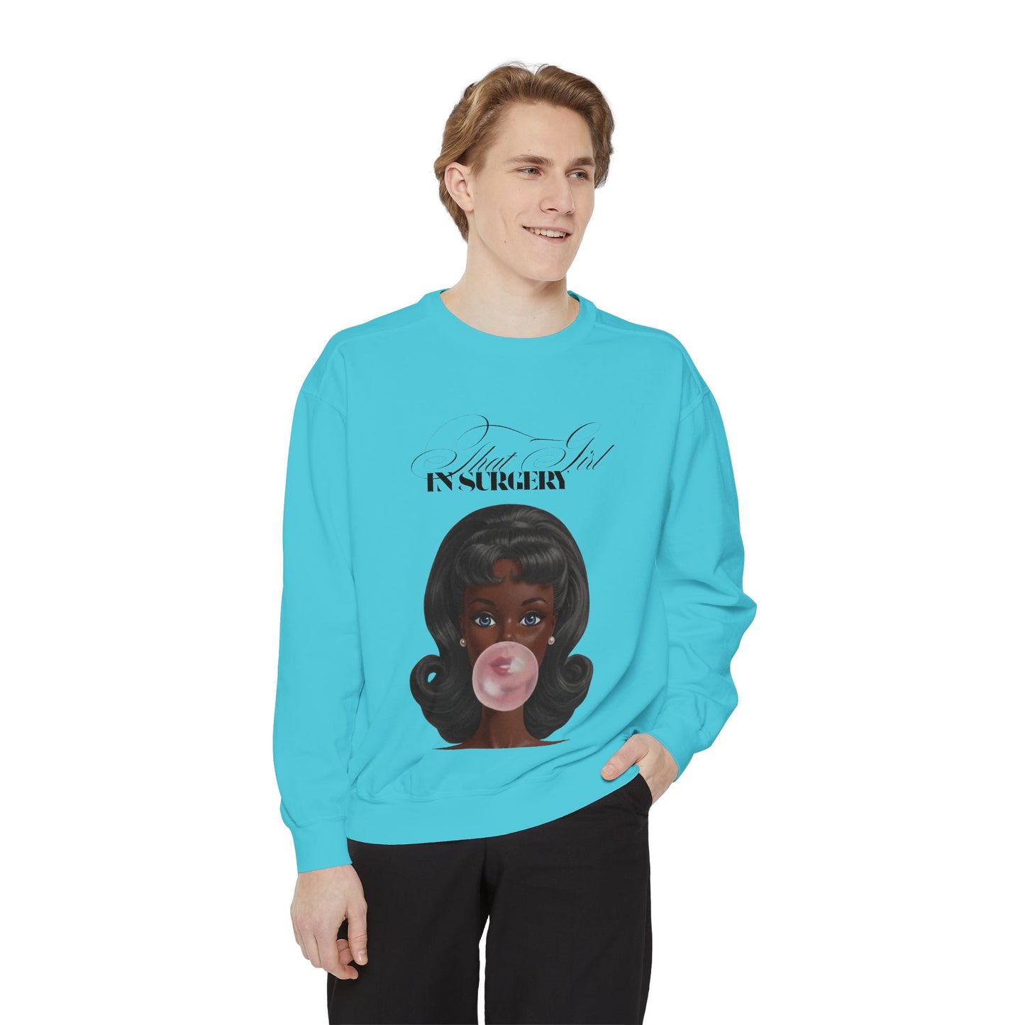 Bubblegum Babe Sweatshirt — Vintage “That Girl In Surgery ” Graphic