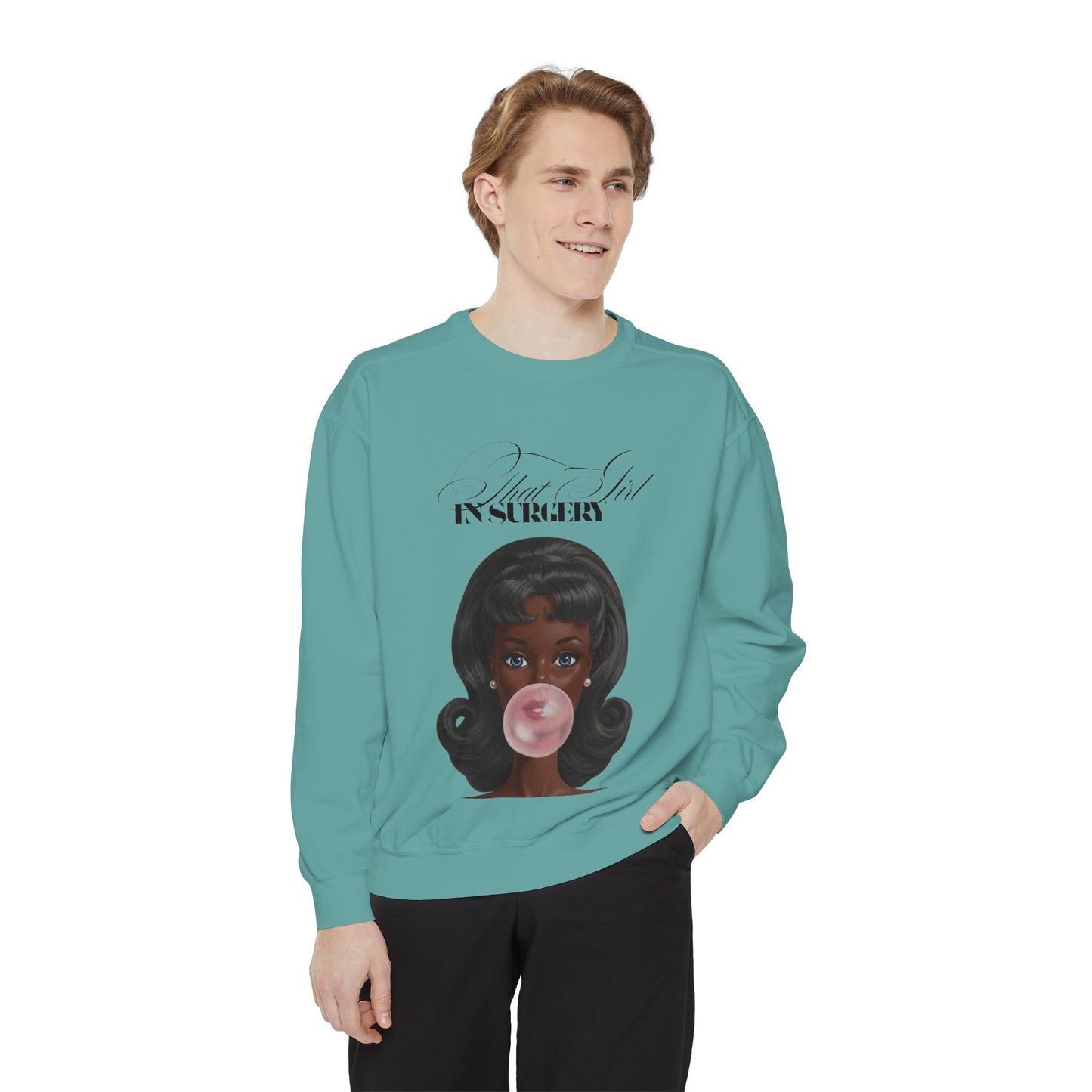 Bubblegum Babe Sweatshirt — Vintage “That Girl In Surgery ” Graphic
