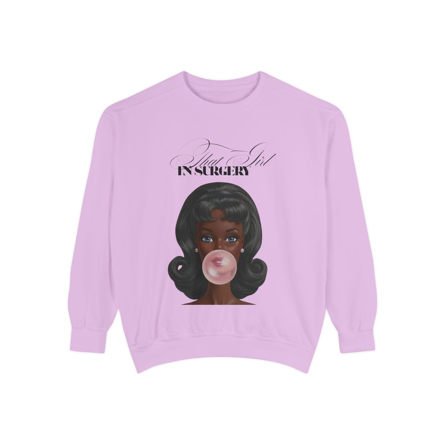 Bubblegum Babe Sweatshirt — Vintage “That Girl In Surgery ” Graphic