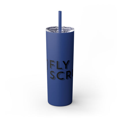 Flyscrubs Skinny Tumbler with Straw, 20oz