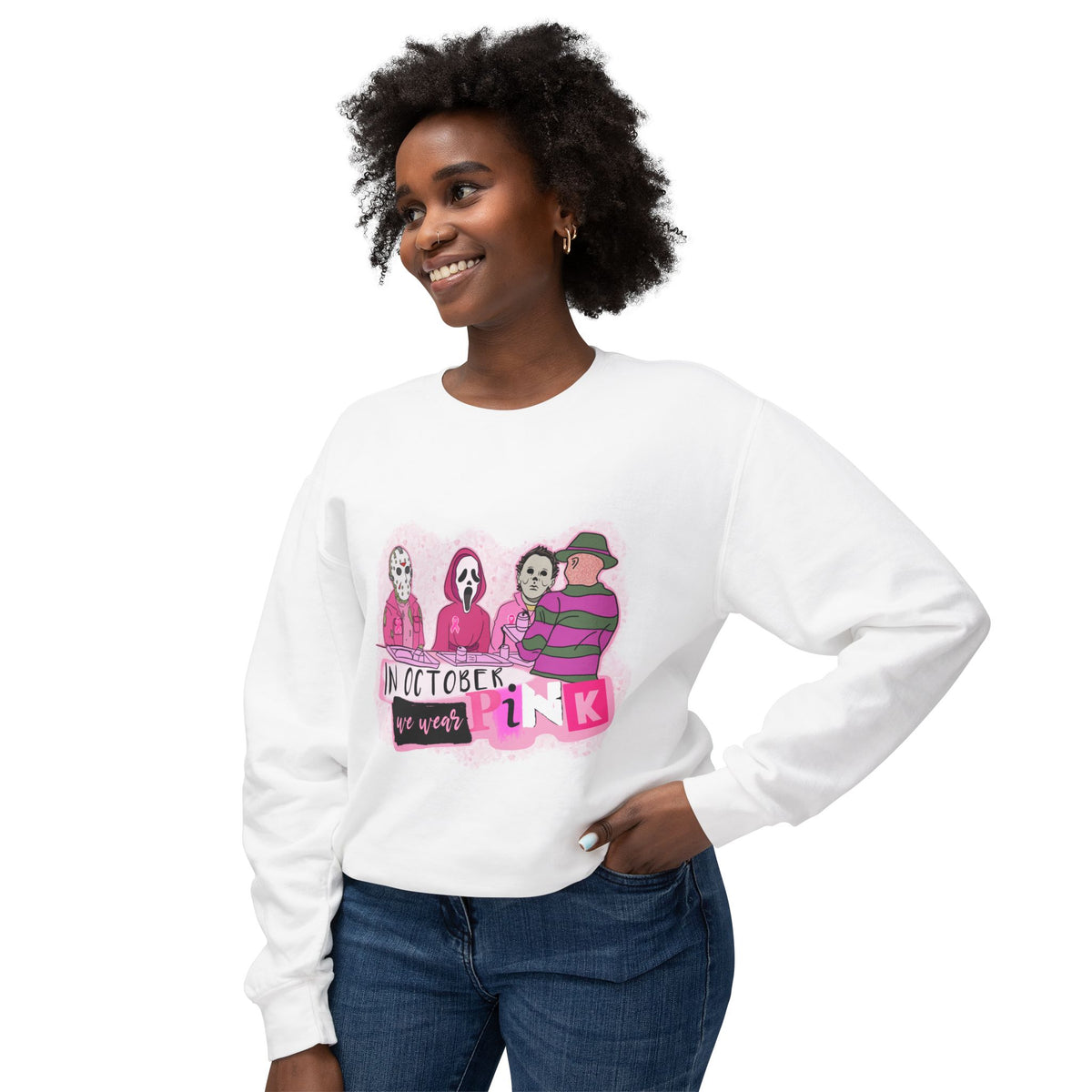October Vibes Crewneck Sweatshirt, Unisex Fall Fashion, Breast Cancer Awareness, Halloween Gift, Cozy Casual Wear