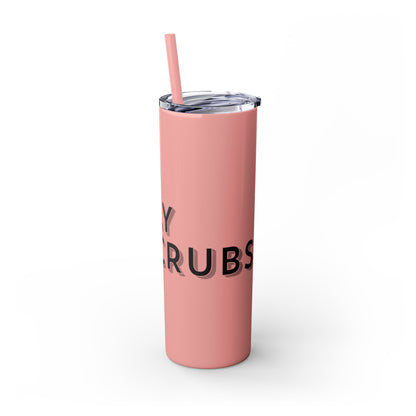Flyscrubs Skinny Tumbler with Straw, 20oz